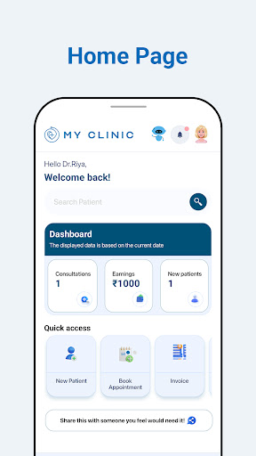 Android application MyClinic - Clinic Management screenshort