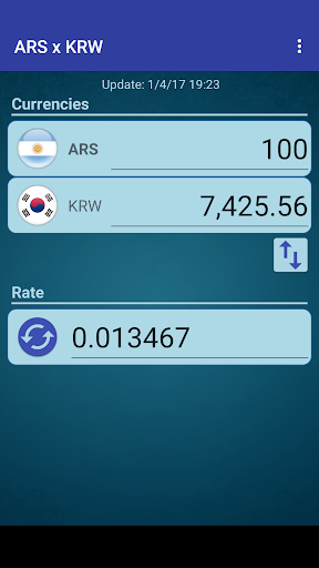 Android application Arg. Peso x South Korean Won screenshort