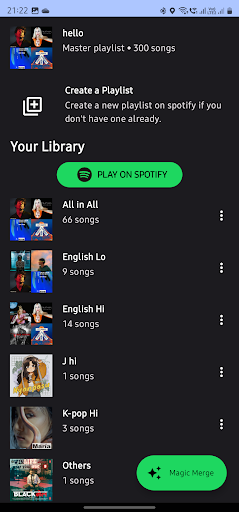 Shuffle All Playlists -Spotify Screen 2