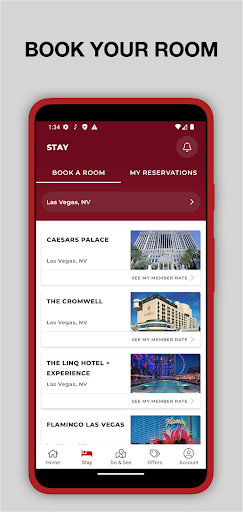 Caesars Rewards Resort Offers Screen 3