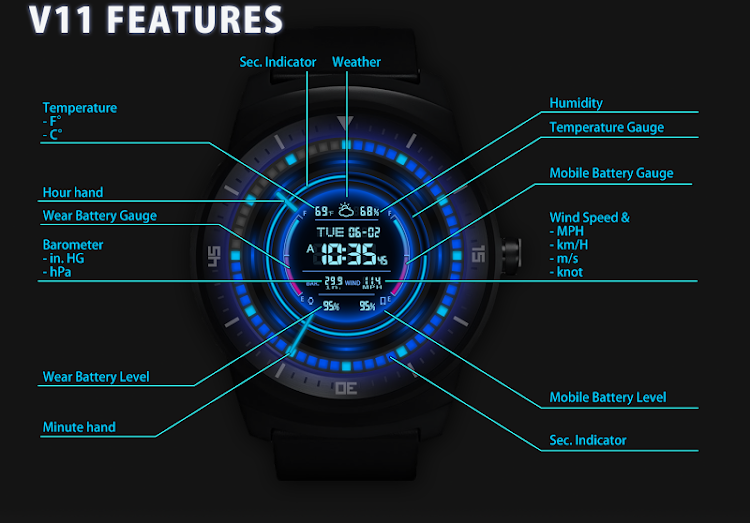 V11 WatchFace for Android Wear - 7.0.1 - (Android)