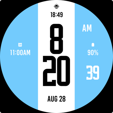 Blue White Blue Watch Face screenshot 4