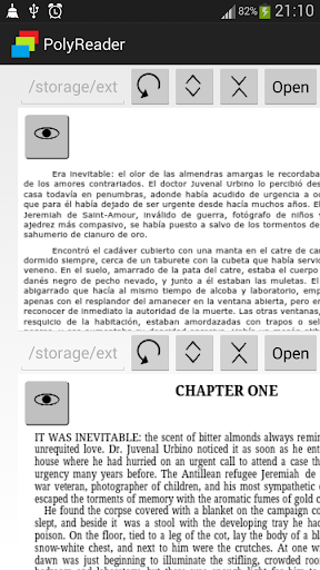 Android application PolyReader screenshort