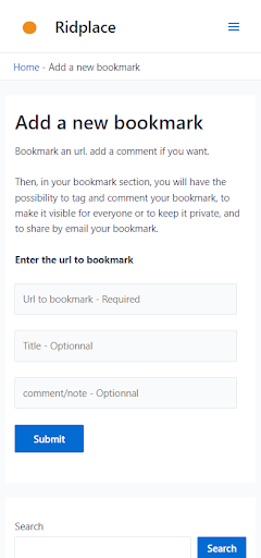 Ridplace Bookmarks Manager Screen 3