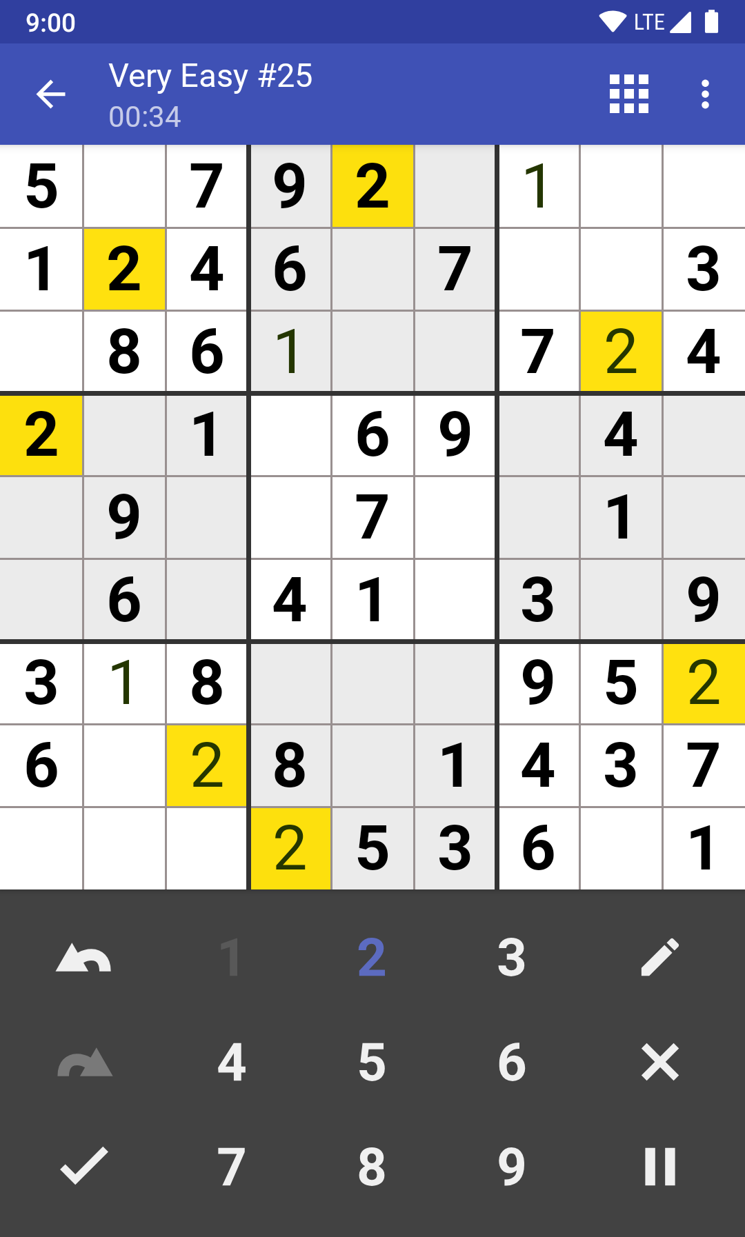 Android application Andoku Sudoku 3 screenshort