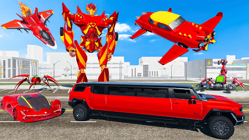Android application Flying Limo Police Robot Car screenshort