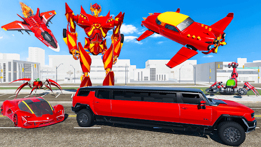 Flying Limo Police Robot Car 1 APK + Mod (Unlimited money) untuk android