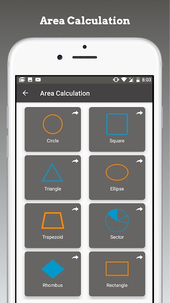 Screenshot 3 Calculadora de área y volumen android