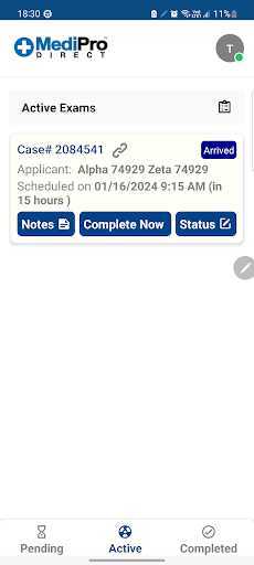 Android application Medipro Direct - Examiner screenshort
