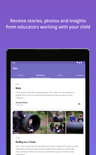 Screenshot of Storypark for Families