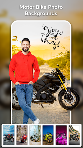 Android application Man Bike Rider Photo Editor screenshort