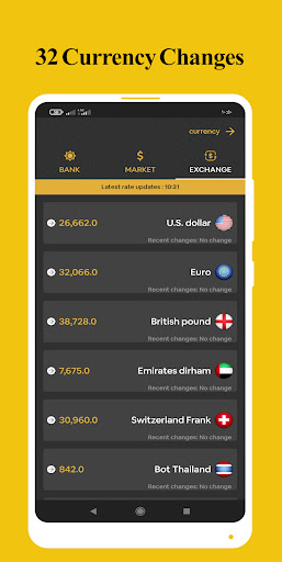 Currency and gold prices Screen 2