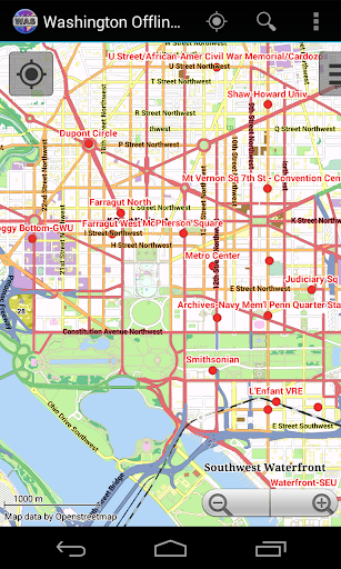 Android application Washington City Map Lite screenshort