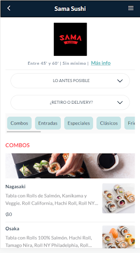 Android application Sama Sushi screenshort