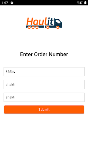 Android application Haulit screenshort