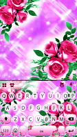 screenshot of Pink Glamor Roses Keyboard Theme