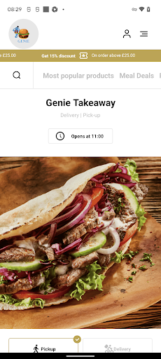 Android application Genie Takeaway screenshort
