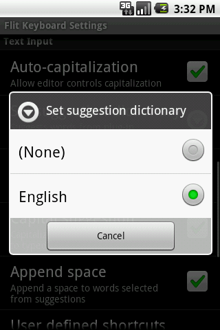 Flit English suggestion Screen 2