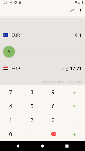 Android application Euro to Egyptian Pound | ج.م screenshort