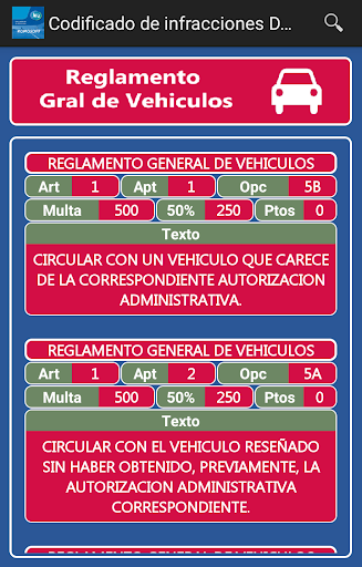 Codificado infracciones DGT