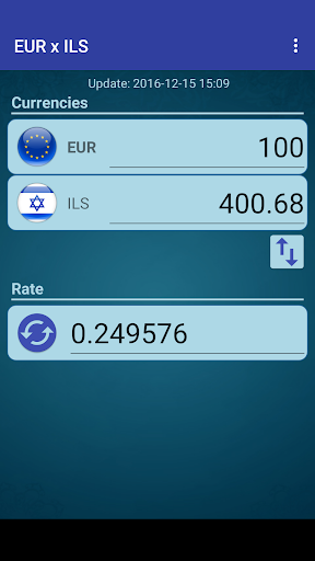 Android application Euro x New Israeli Shekel screenshort