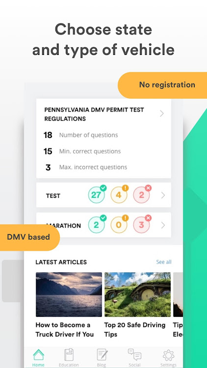 DRIVER START - Permit Test DMV - 4.7.6 - (Android)