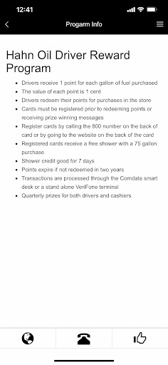 Hahn Oil Rewards Screen 3