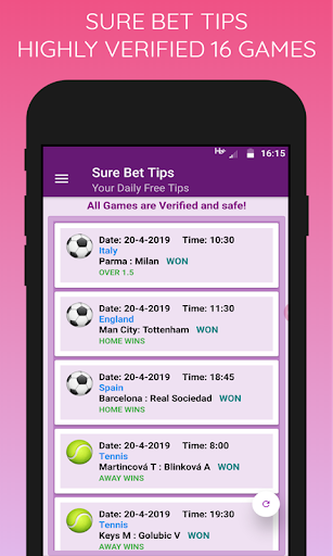 Android application Sure Bet Tips - Daily Sports screenshort