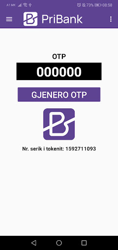 PriBank Mobile Token Screen 3