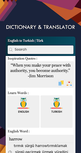 Android application Turkish English Translator screenshort