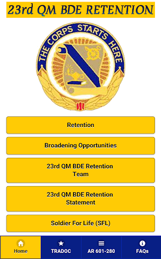 Android application 23rd QM BDE Retention screenshort