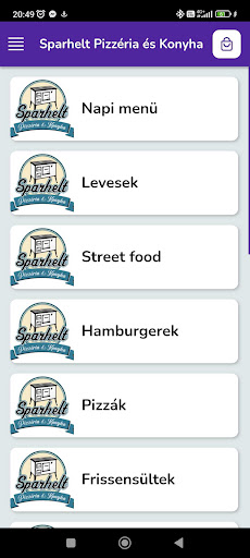 Android application Sparhelt Pizzéria és Konyha screenshort