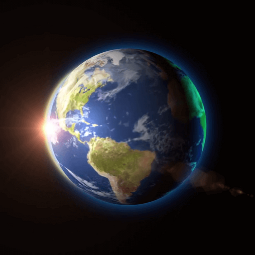 Vyomy 3D Hologram Earth & Moon Logo