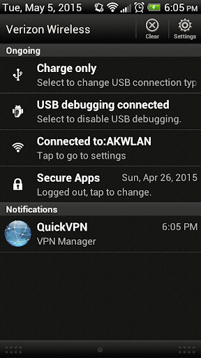 Android application QuickVPN screenshort
