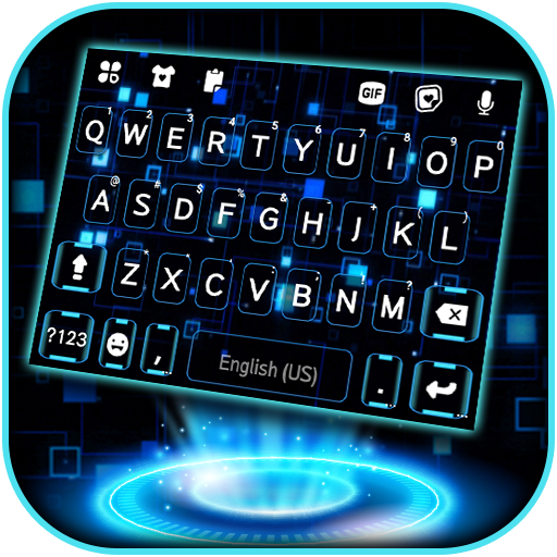 Neon 3D Tech Live Keyboard Bac logo