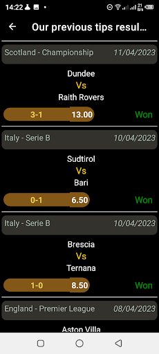 Fixed Correct Score Screen 2