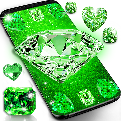 Green diamond shiny wallpapers Logo