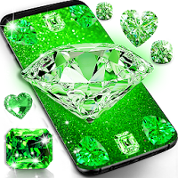 Green diamond glitter live wallpaper