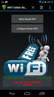 WiFi Tether Router Screenshot