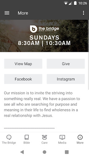 The Bridge Bible Church App Screenshot