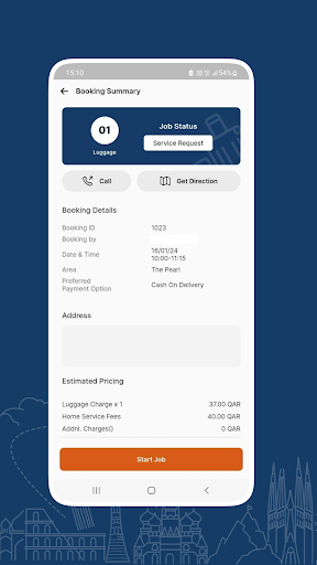 Wrap and Seal: Driver App Screen 2