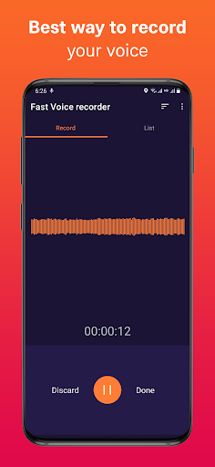Android application Fast Voice Recorder screenshort