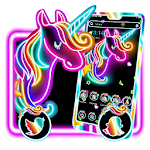 Cover Image of Télécharger Neon Colorful Unicorn Theme  APK