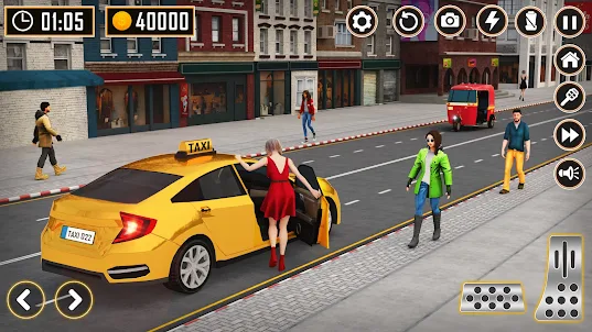 City Taxi Driving Car Games 3d