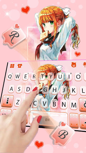 Cute Student Girl Keyboard The Screen 3