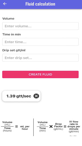 Android application EMS Drip Calc Lite screenshort
