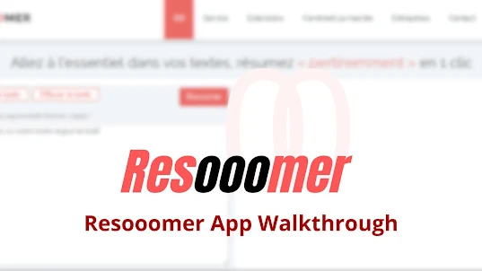 Resooomer App Walkthrough