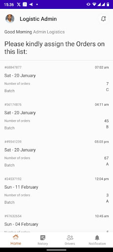 Android application PP Logistics screenshort