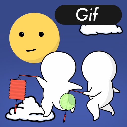 Mid-autumn festival stickers logo