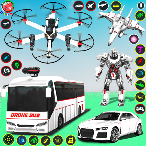 Bus Robot Car Drone Robot Game  Icon
